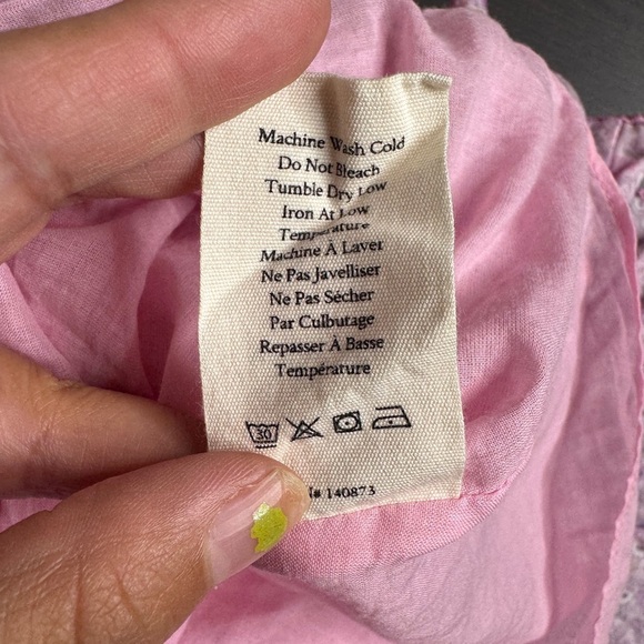 LoveShackFancy Long Sleeve Tiered Ruffle Floral Printed Mini Dress - Pink - Picture 8 of 12